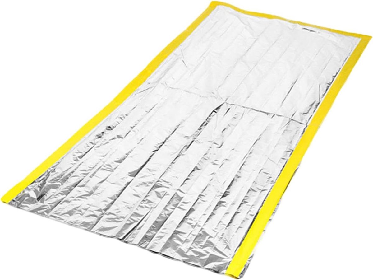 Nooddeken - Overlevingsdeken - Buitenactiviteiten - Warmte isolatie - 200 x 100 cm - Zilver geel