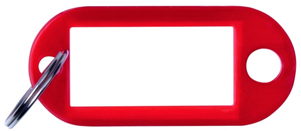 Sleutellabel, rood, 50x20 mm, 10 stuks