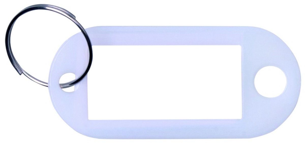 Sleutellabel, wit, 50x20 mm, 10 stuks
