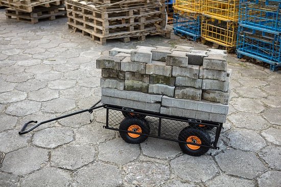 Bolderkar - Transportwagen Tuinwagen - Tuingereedschap Vervoeren - 300 kg Draagvermogen - 10 inch Wielen - Zwart van Bolderkar — afbeelding 5