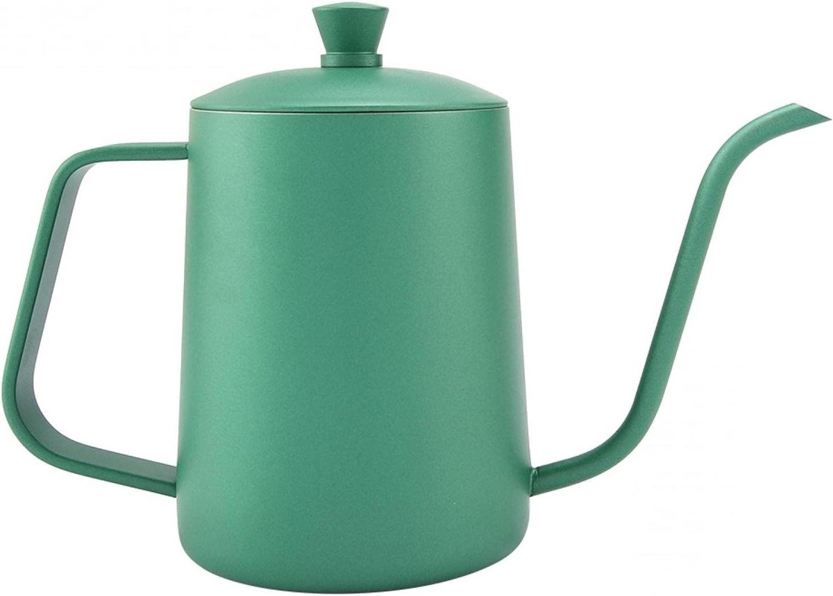 Koffie Waterkoker - Theepot Zwanenhals - Nauwkeurig Schenken - Geïntegreerde Thermometer - 600 ml Capaciteit - Groen