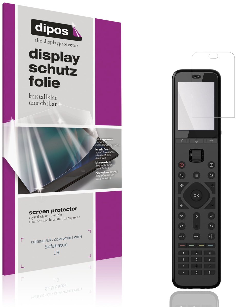 dipos – 4x Beschermfolie geschikt voor Sofabaton U3 | Krasbestendige & heldere Screenprotector Ultra-Thin