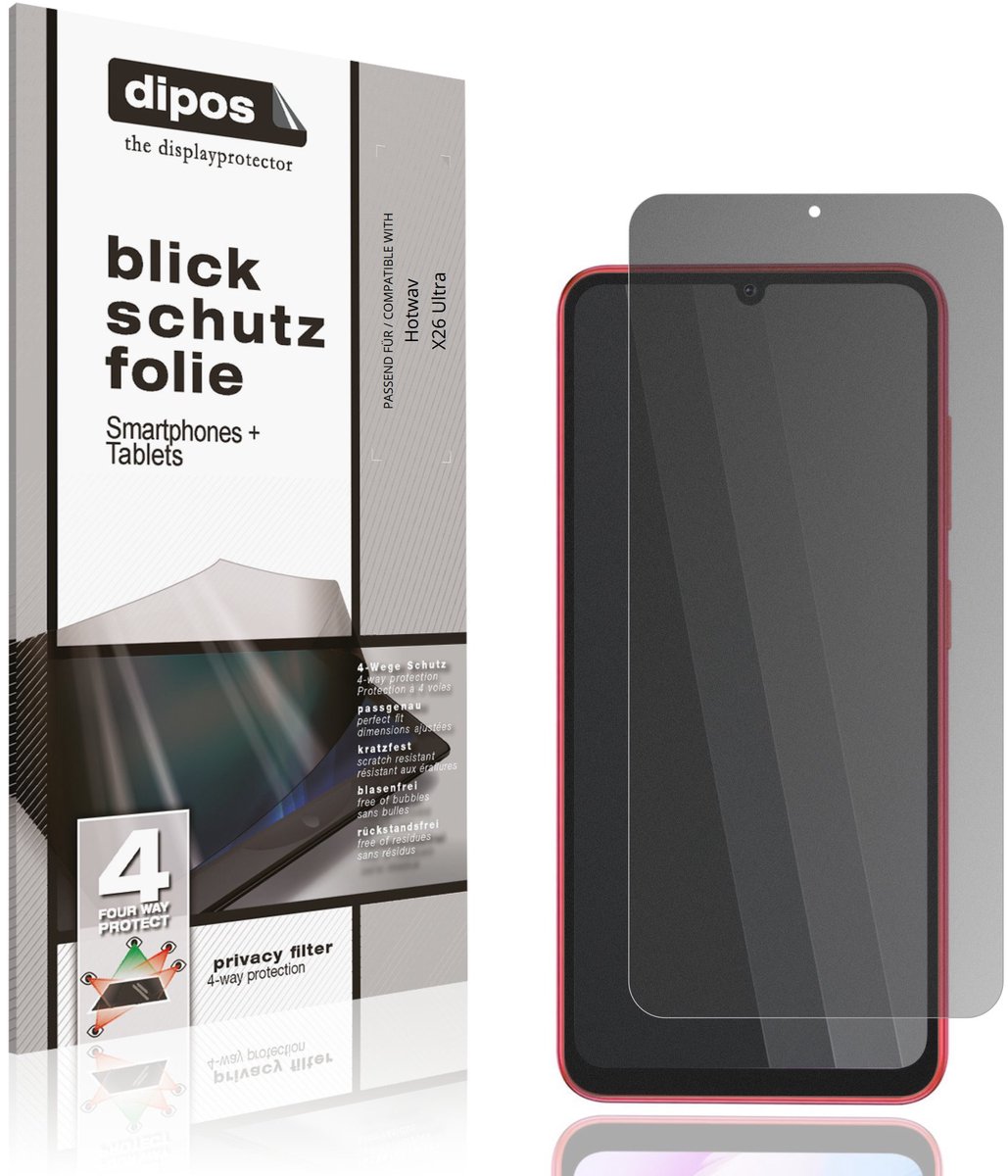 dipos – Matte Privacy Screenprotector geschikt voor Hotwav X26 Ultra | Anti-Spy Beschermfolie