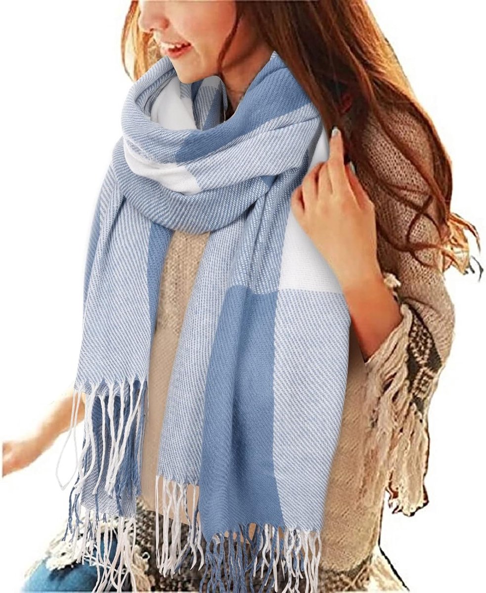 Heekpek Dames geruit oversized kasjmier sjaal lange zachte wraps dames geruit oversized sjaal lange sjaal voor herfst en winter