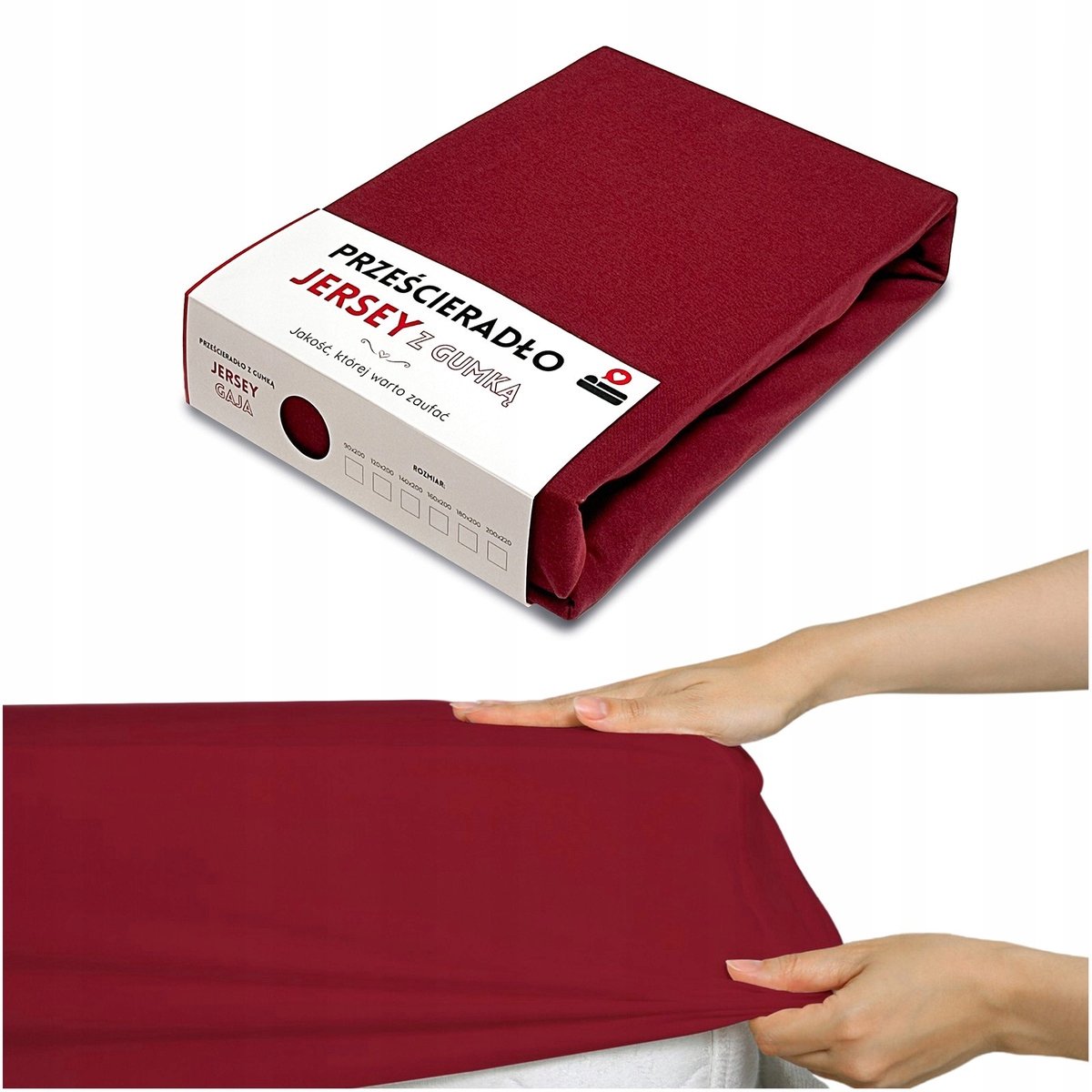Jersey Hoeslaken 160x200cm Katoen met Elastiek - Bordeaux Rood