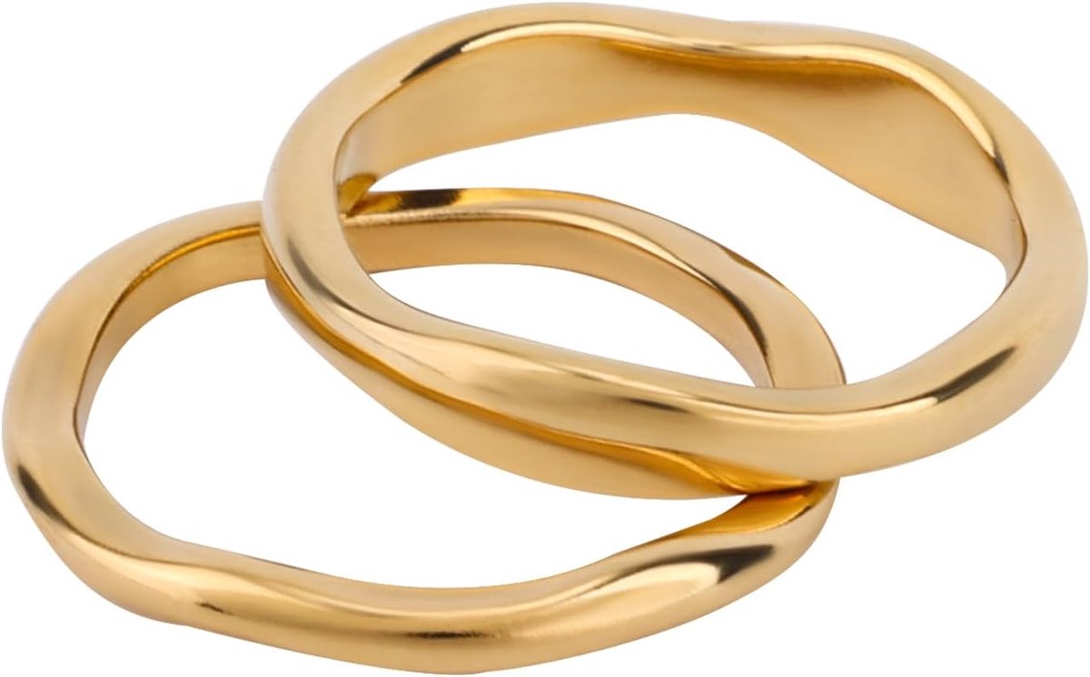 Ringen, 1,9 cm Dames Vergulde Knuckle Ring Set Prachtig Golf Dik & Dun Verlovingsring Cadeau voor Duim Jubileum Verjaardag Bruiloft