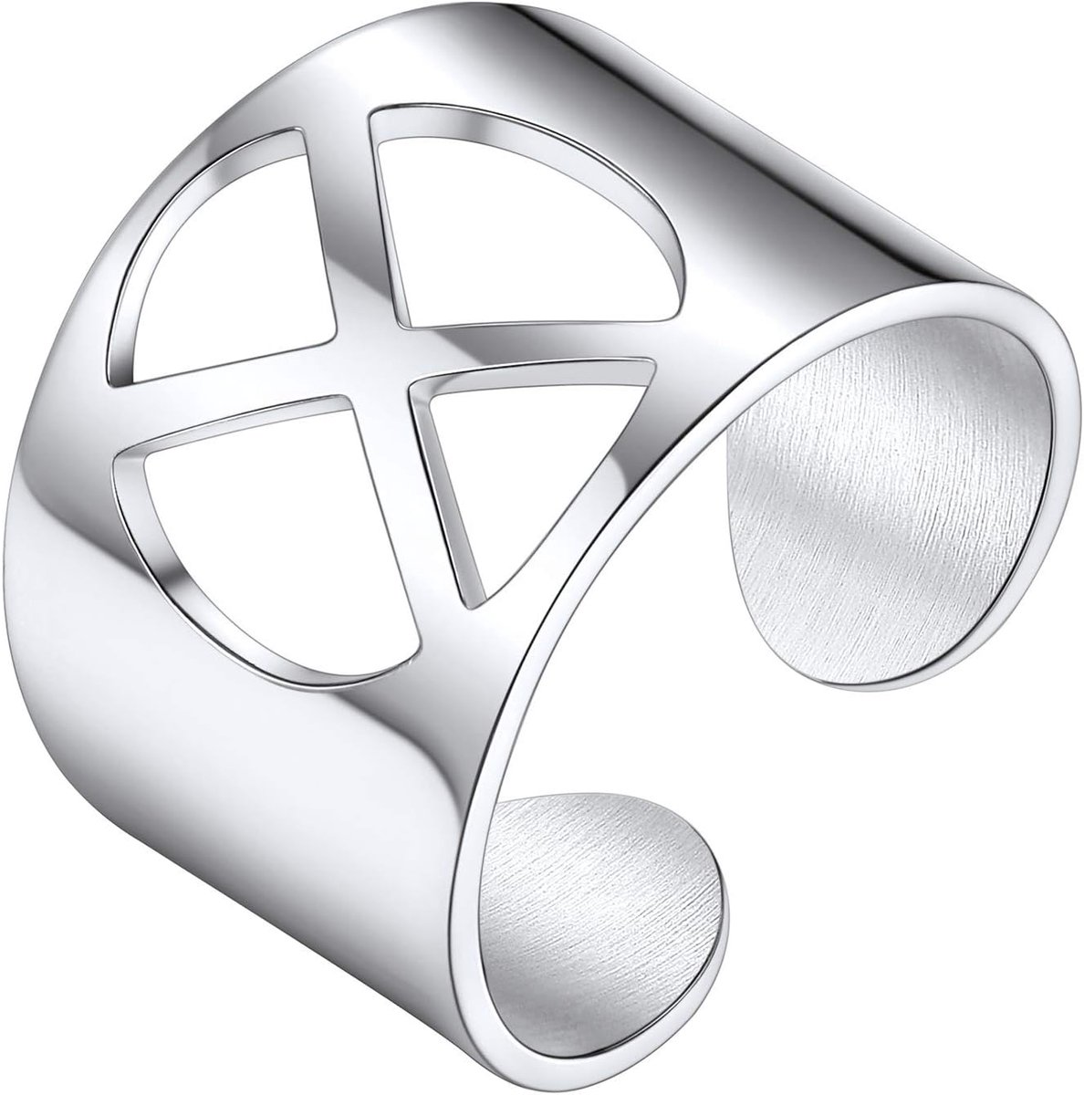 Open ring met letter X voor dames, initialenring voor heren, verstelbaar, open ring