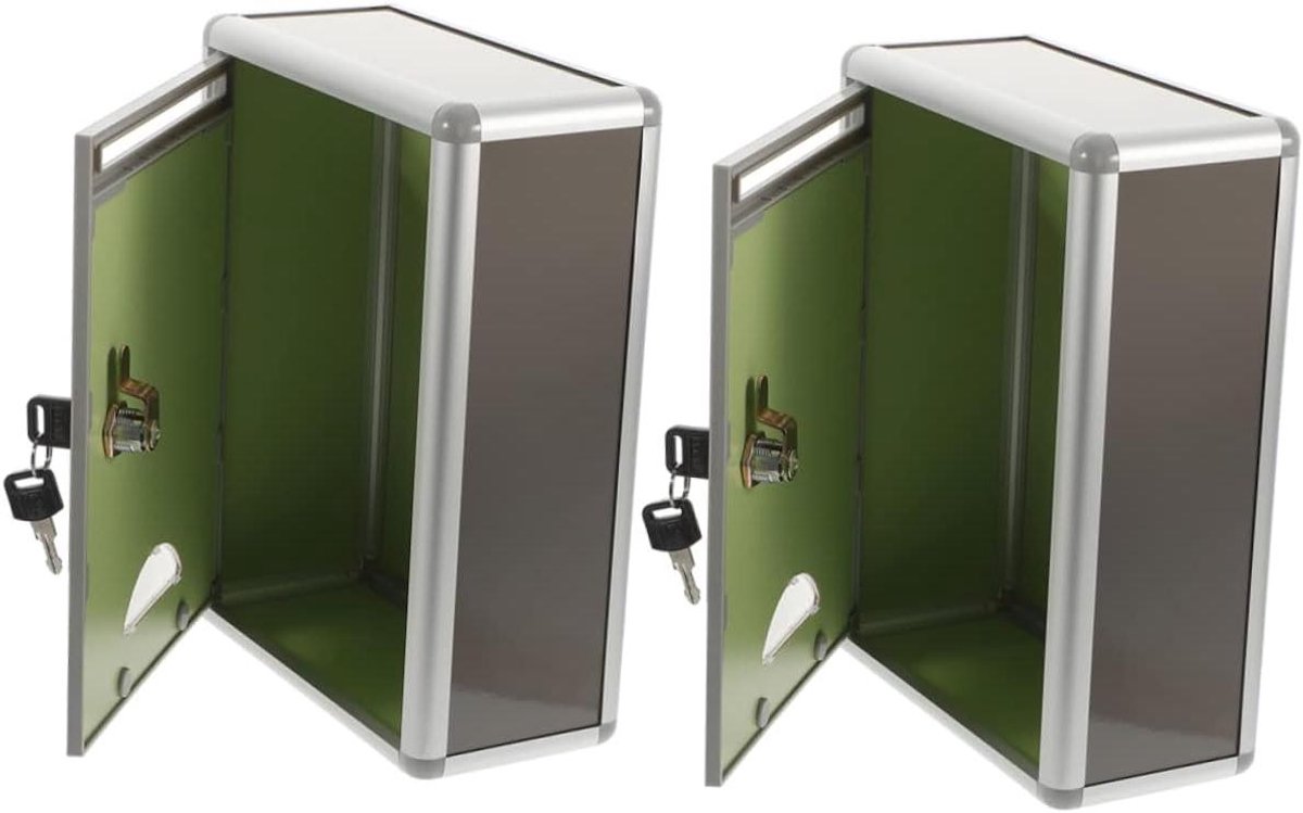 Wandmontage Brievenbus - Met slot - Post ontvangen - Duurzaam metaal - 28.5x21.5x10.5cm - Grijs
