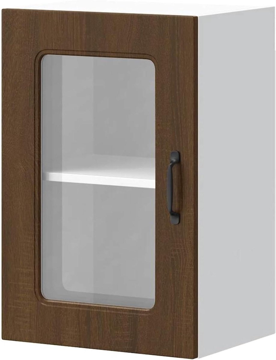 Keukenkast met deur - Wandkast bovenkast - Keuken opruimen - Glazen deur - 40 x 31 x 60 cm
