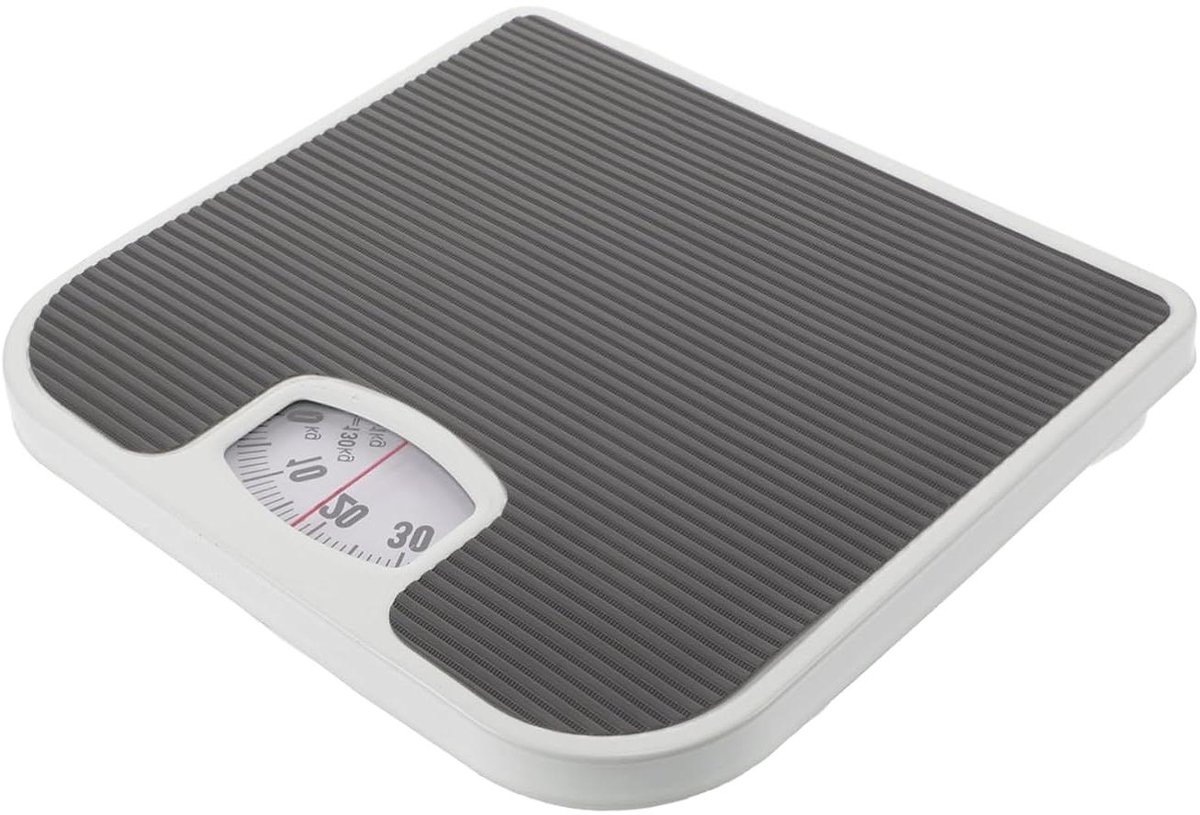 Draagbare Weegschaal - Lichaamsschaal Personenweegschaal - Gezondheid Monitoren - Precisie Veermechanisme - 26.8 cm - Lichtgrijs