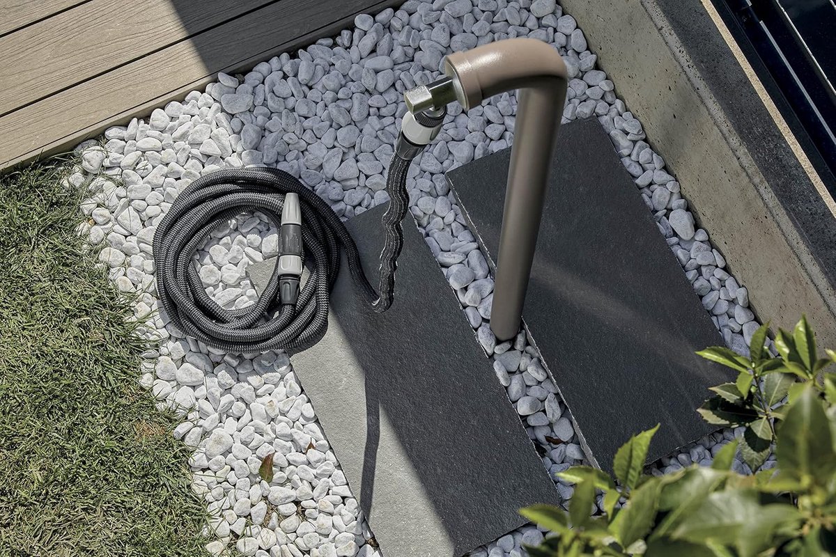 Rekbare Tuinslang - Stoffen Slang - Tuin Besproeien - Zelfuitschuivend - 25 Meter - Donkergrijs – foto 5