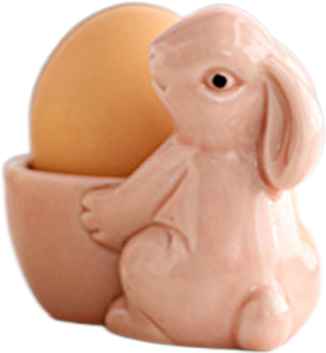 Keramische Eierdop - Eierhouder Konijn - Ontbijt Presentatie - Stabiele Basis - 85x7cm - Roze