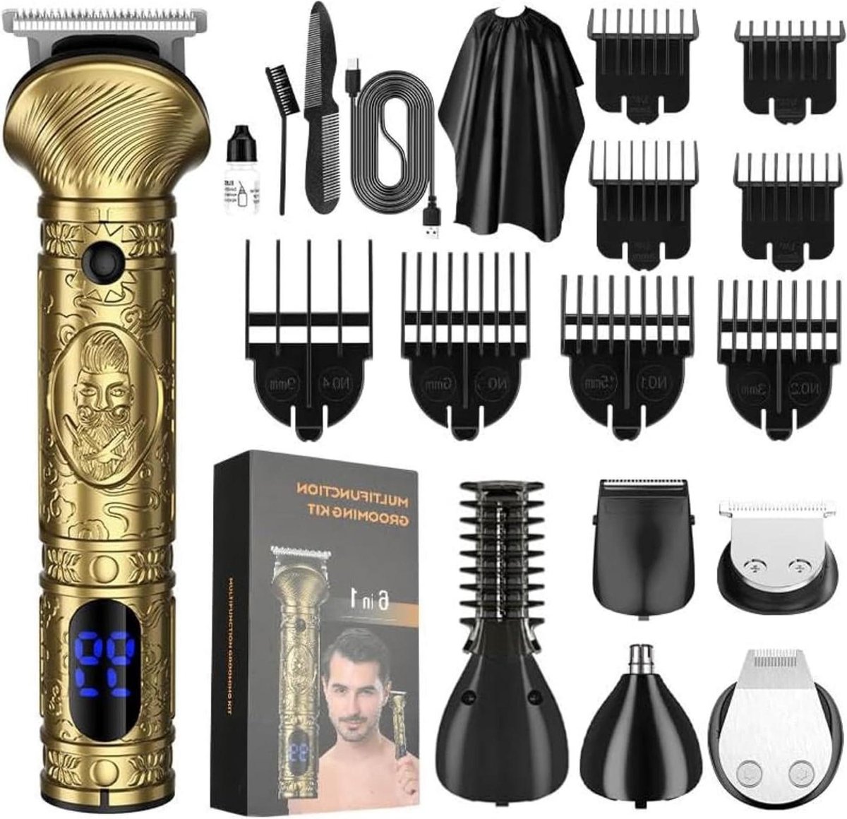 Baardtrimmer Heren - Grooming Apparaat - Stijlvol Verzorgen - Nieuwste Model - Compact Formaat - Zwart