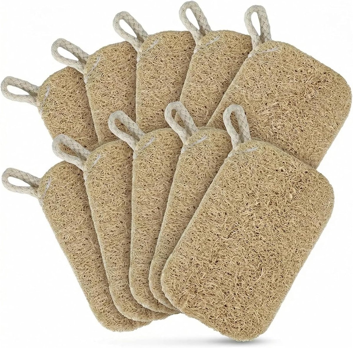 20 stuks natuurlijke loofah, scrubspons, natuurlijk lichaam, biologische luffa-spons, natuurlijke luffa-zeepspons, krasbestendige reinigingsspons, voor bad, douche, zeep en keuken reiniging