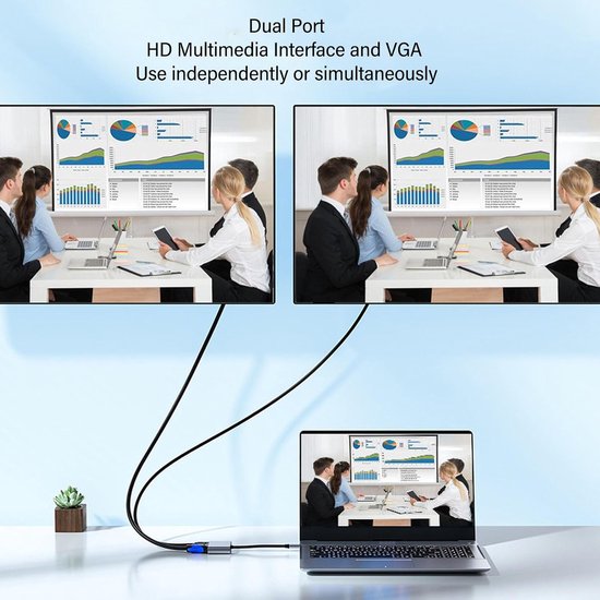 USB naar HD Adapter - HD Multimedia Interface - Dubbel Scherm - Plug en Play - 1080p Resolutie - Zilver — afbeelding 5