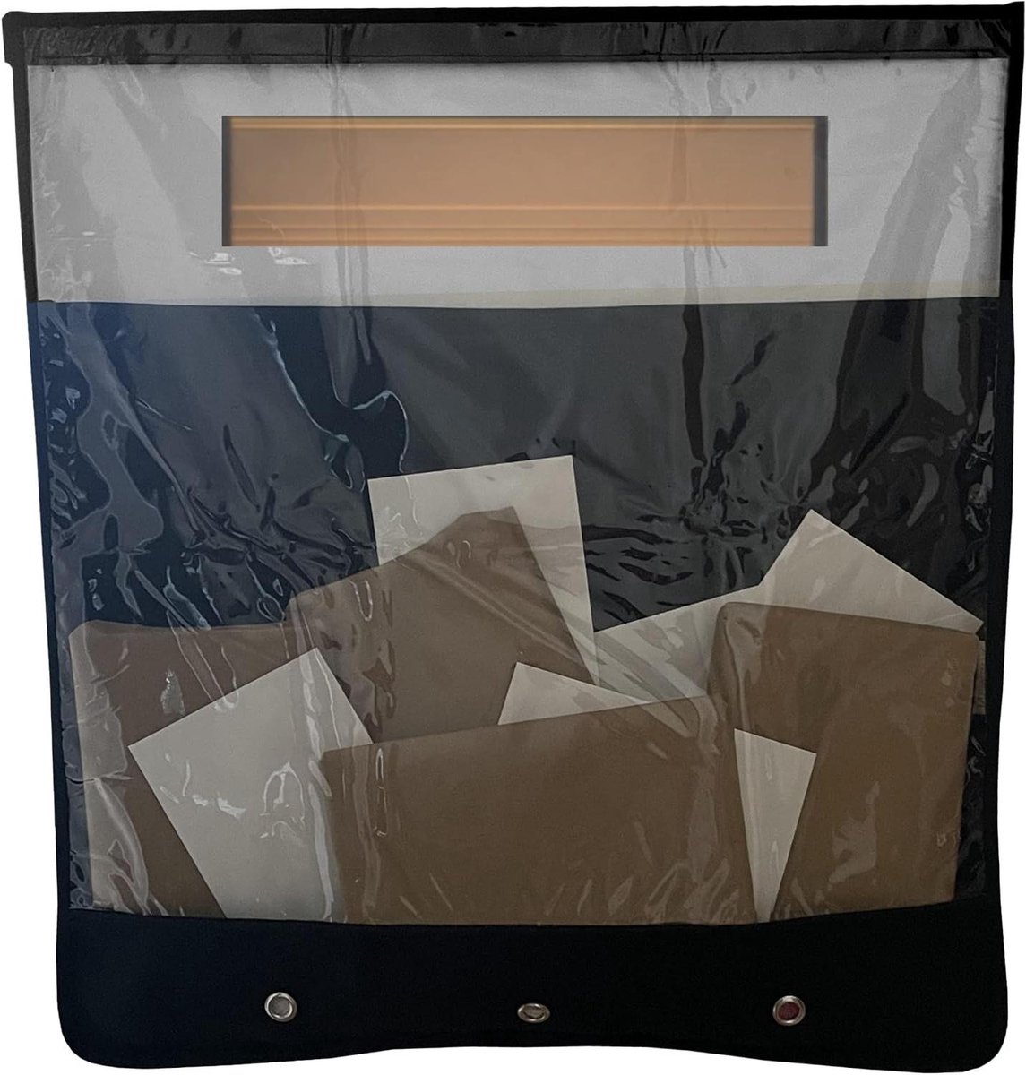 Postvanger Brievenbus - Post Opvangbak - Post Ontvangen - Geen Schroeven Nodig - 52 x 51 cm - Zwart Transparant