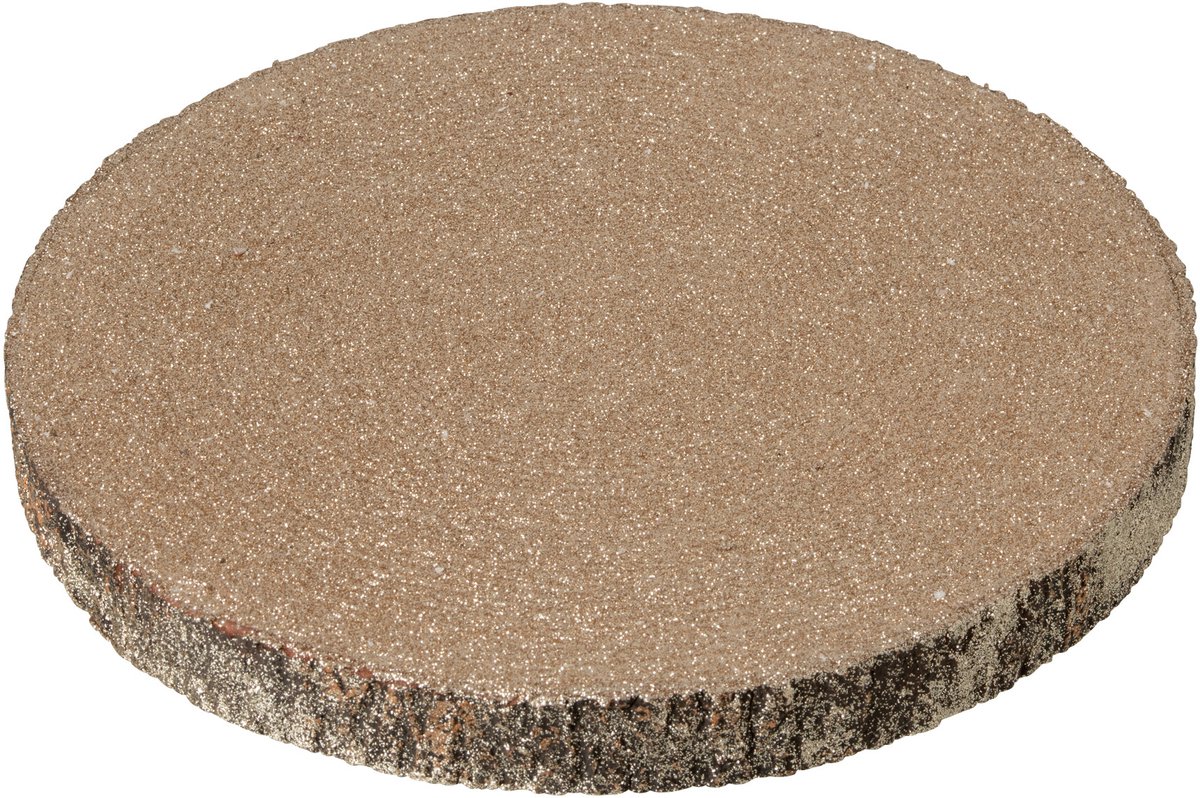 J-Line Decoratief dienblad met glitters - boomschors - bruin - small