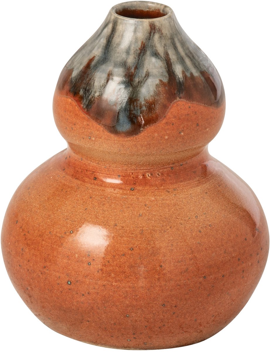 J-Line Vaas - keramiek - oranje/bruin - small