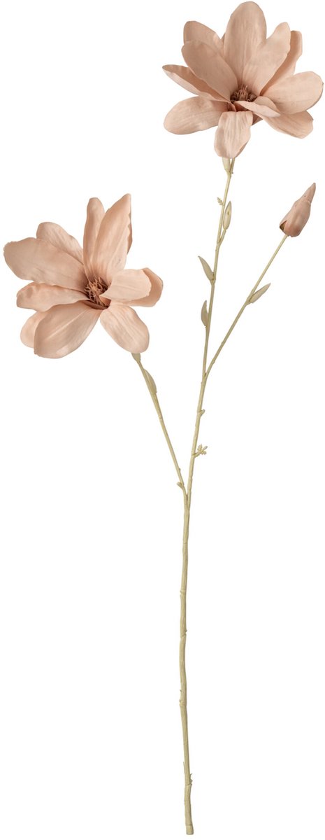 J-Line bloem Magnolia - polyester - lichtroze - large - 12 stuks