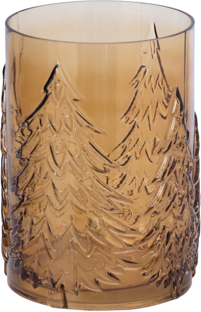 J-Line Vaas boom - glas - bruin - small