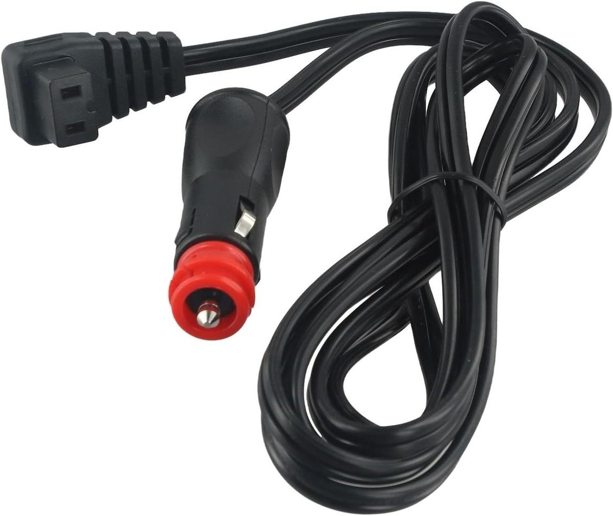 Auto Koeler Kabel - Stroomkabel Koelkast - Mobiele Koeling - Veilige Aansluiting - 2 Meter - Zwart
