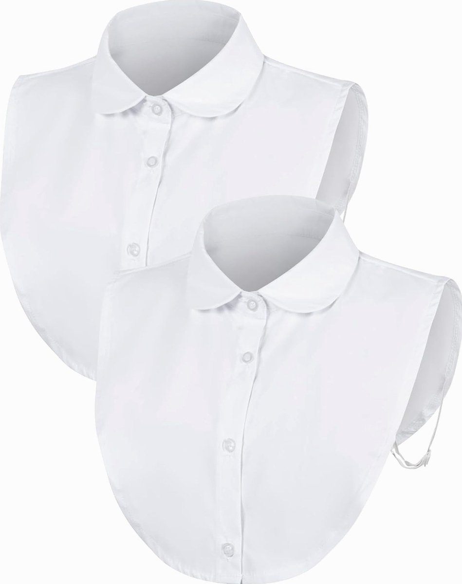 2x Katoenen Afneembare Kraag - Blouse & Hemd Inzetstuk