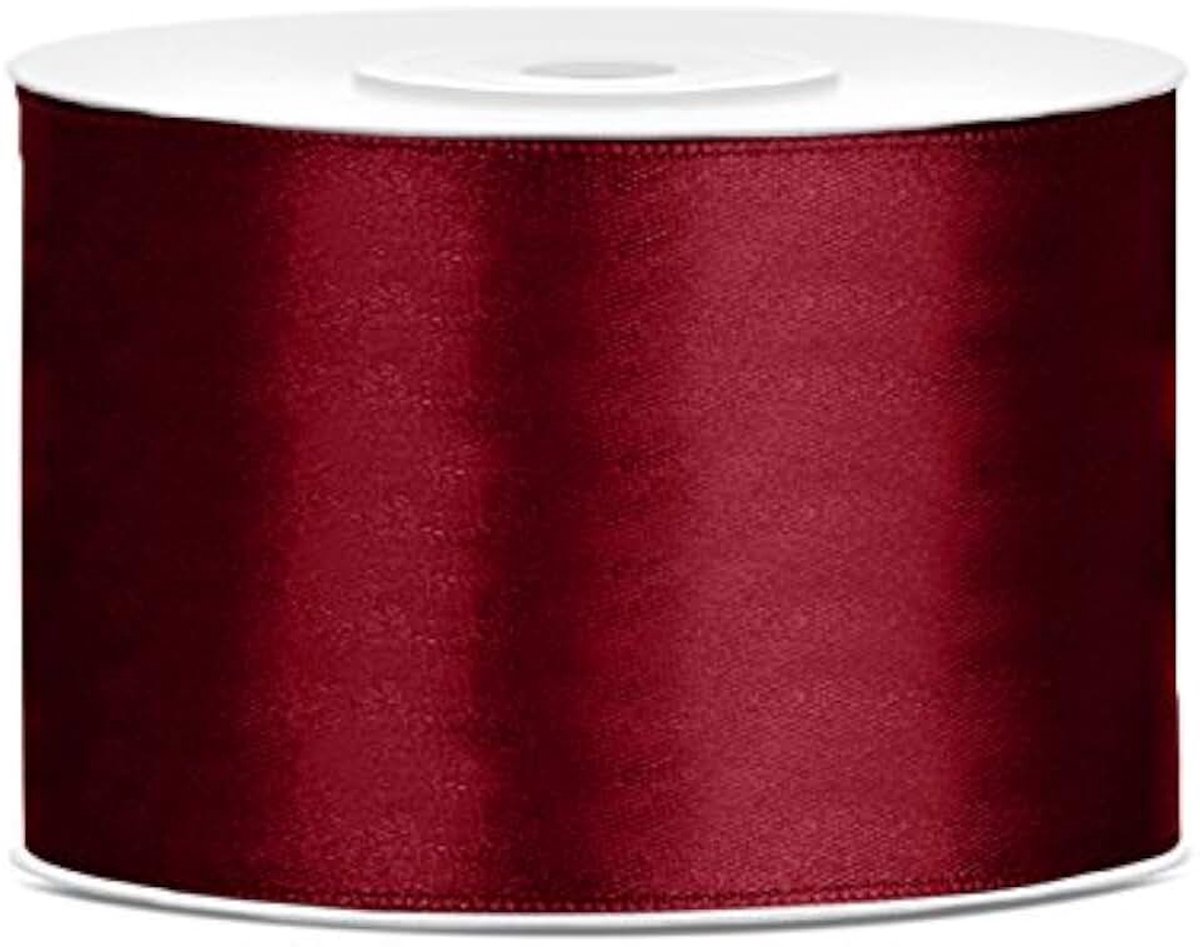 Polyester Strik En Geschenkverpakking 6/12/25/38/50/100mm x 25m (Maat 38mm x 25m - Kleur Bordeaux)