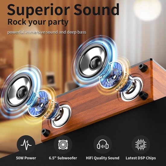 Soundbar - Audio Systeem - Home Cinema - Dolby Atmos - 20x12x20 cm - Zwart — afbeelding 3