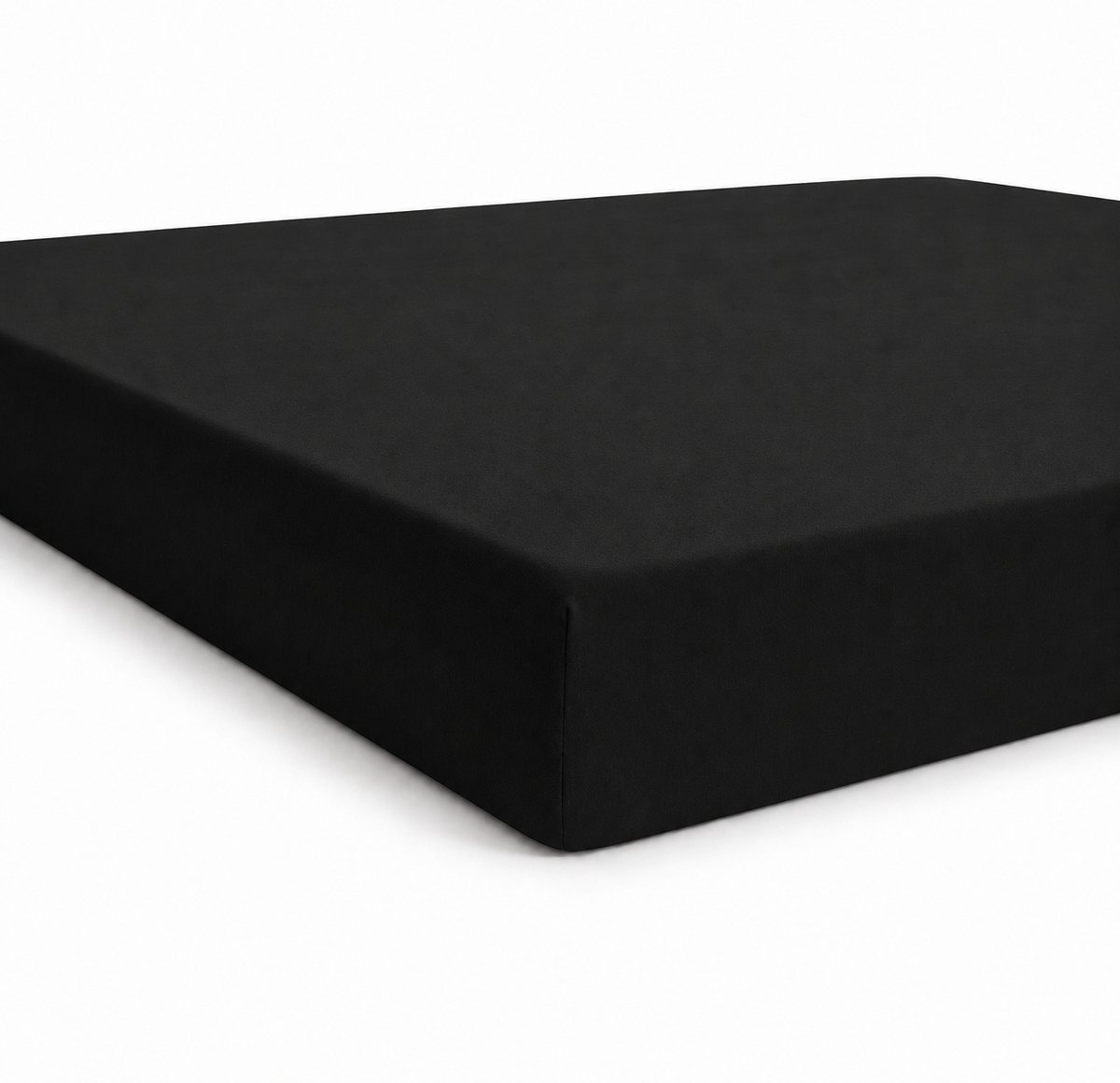 Bed Care Jersey Stretch Hoeslaken - 160/180x200 - 100% Katoen - 30CM Hoekhoogte - Zwart