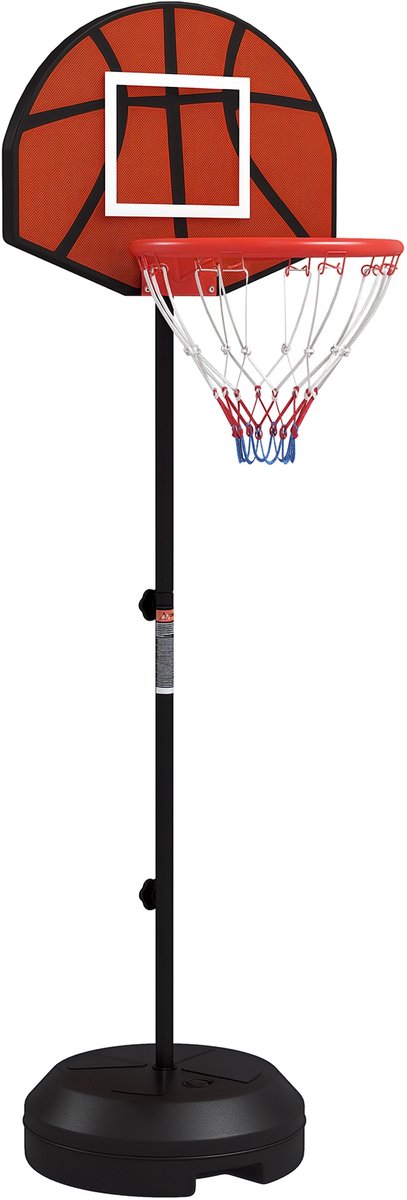 Basketbalstandaard - in hoogte verstelbaar - magnetisch dartbord - 98 - 148 cm - zwart