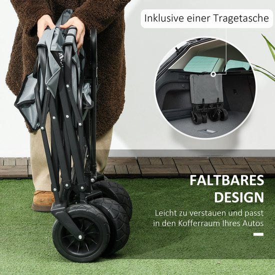 Opvouwbare bolderwagen met koeltas - stalen frame - tot 100 kg - 113x57x77 - 100 cm - donkergrijs — afbeelding 3