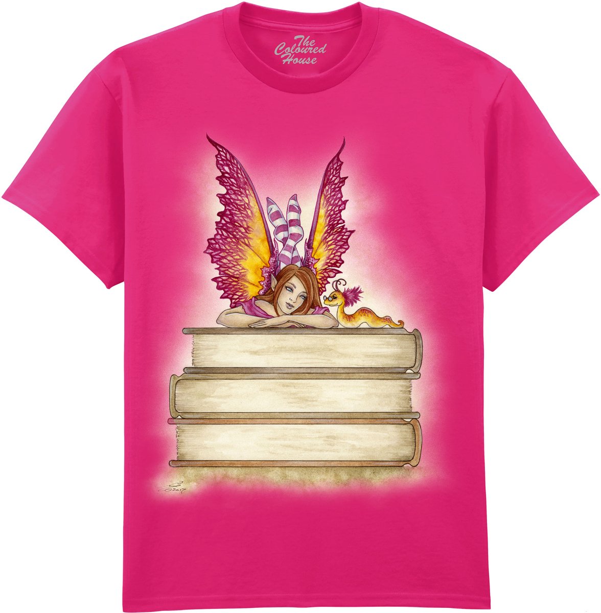 Pink Bookworm The Coloured House T-shirt XXL