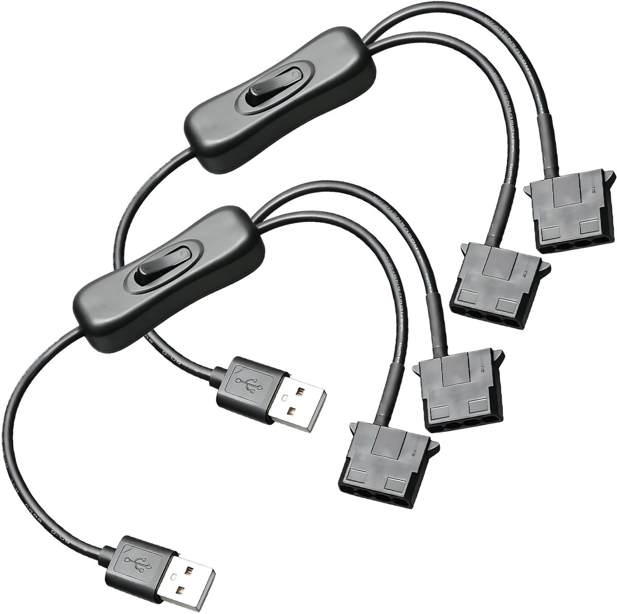 Solidchoice - 5V USB naar 2x IDE Ventilator Stroomadapterkabel