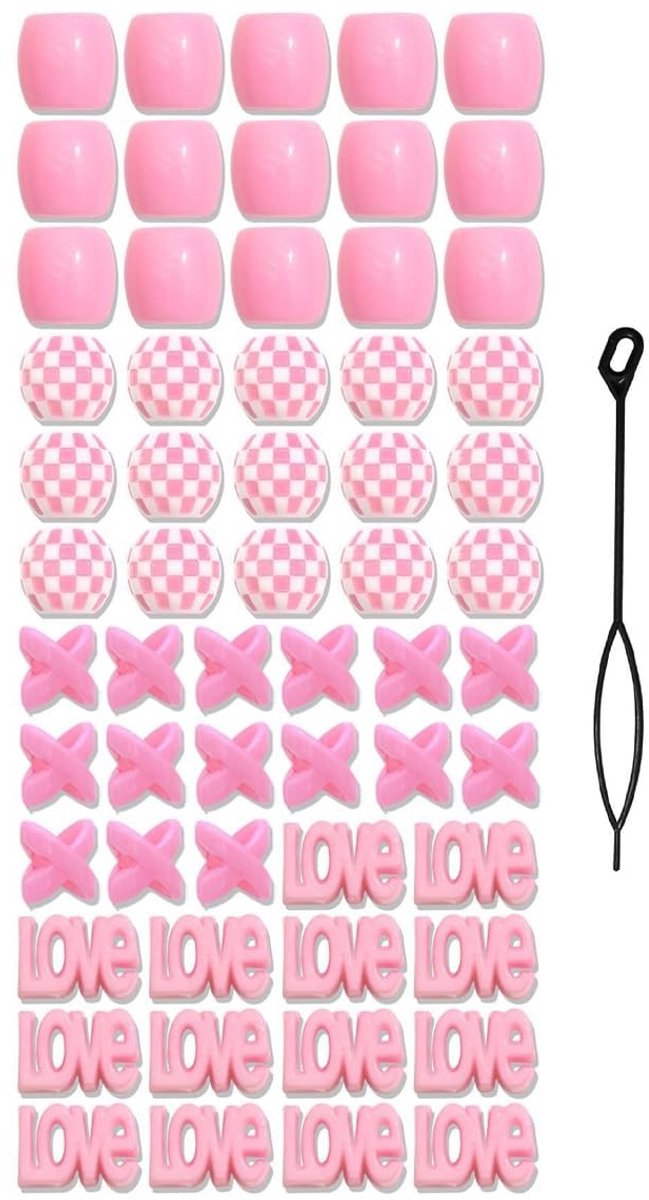 Solidchoice - Set van 60 Roze AB-Haarkralen voor Meisjes