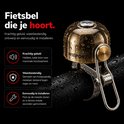 Gouden fietsbel met Weport logo, krachtig en weerbestendig, past op de meeste sturen.
