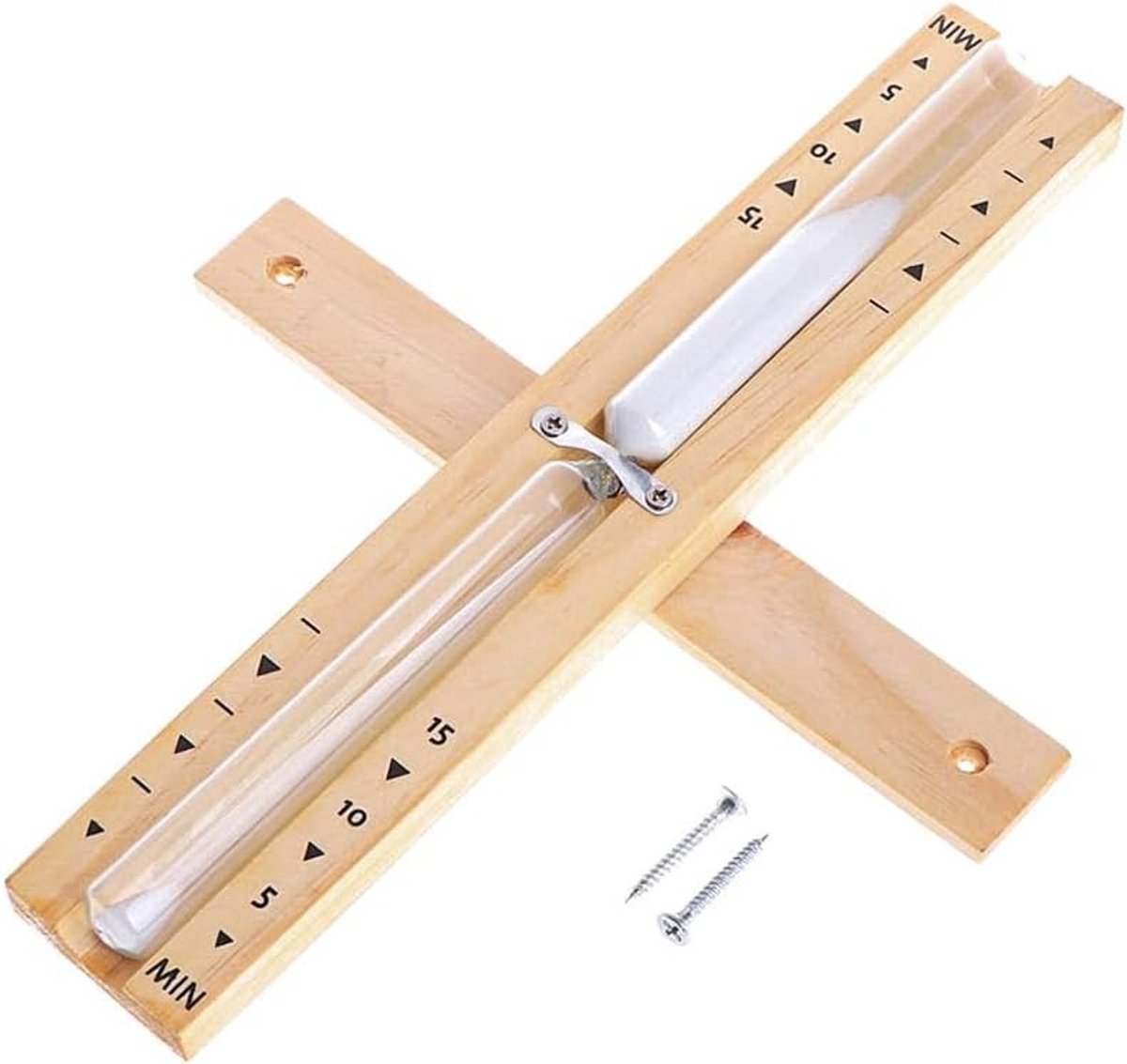 Houten Zandloper voor Sauna, 15 Minuten Timer, Hittebestendige Wandmontage, Ideaal voor Ontspanning en Wellness