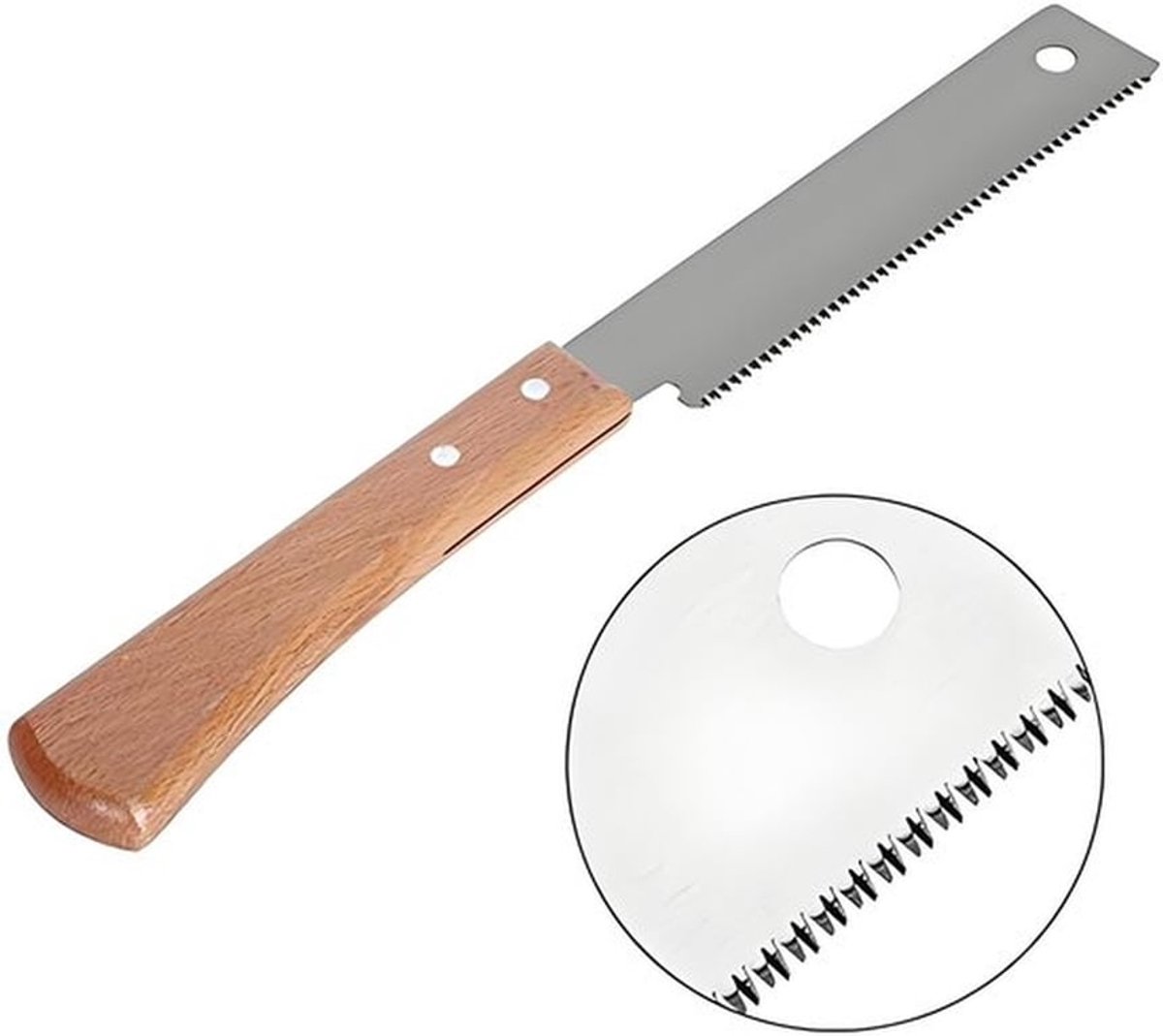 Kleine Handzaag - Houten Trekzaag - Compact en Lichtgewicht - Bruin - Huishoudelijke Zaag - Perfect voor Tuin en Timmerwerk - 30 cm