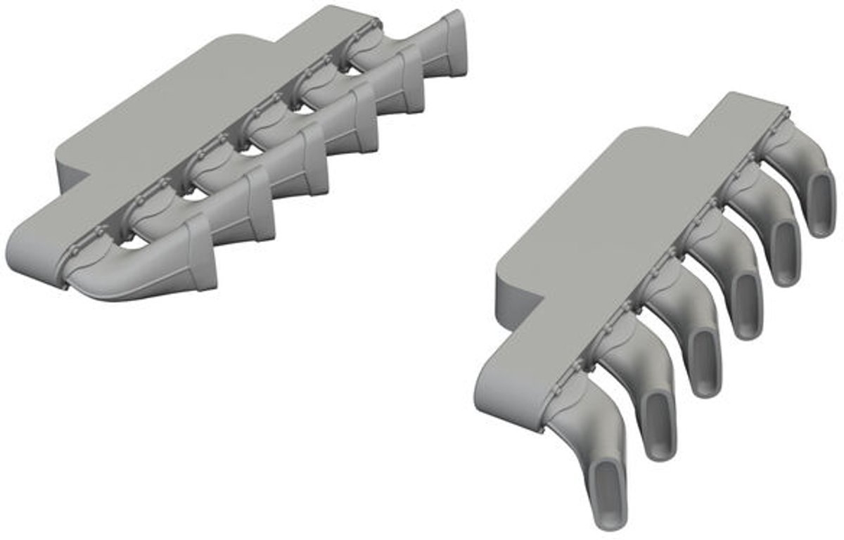Eduard Modelbouwpakket - 6481208 PRINT - Fishtail-uitlaatpijpen voor Supermarine Spitfire Mk.IX - Resin onderdeel - 1:48 - Modelbouw