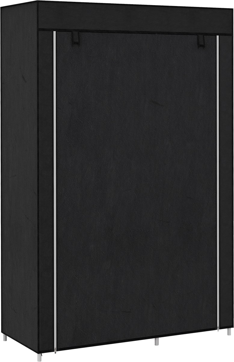 HOMCOM Stoffen Kledingkast - Staal - 103x43x162,5cm - Zwart
