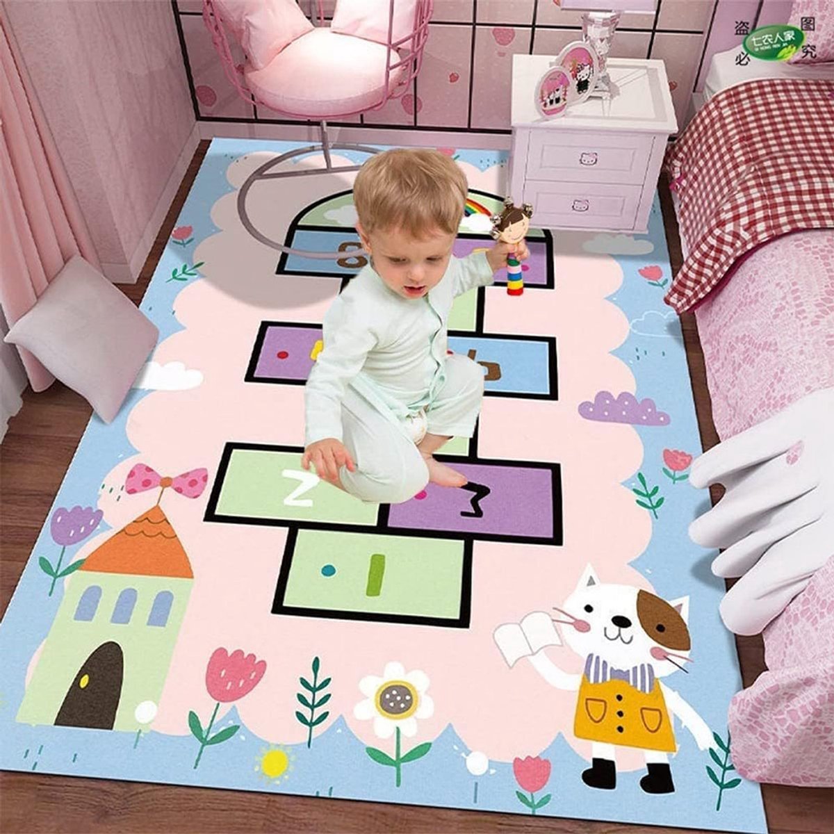 Hinkelkleed, Hinkelkleed voor meisjes en jongens, Hinkelkleed voor kinderen, Hinkelkleed voor spelletjes(G,80×120cm)