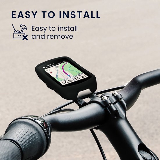 Sogiol® hoes geschikt + GPS houder voor fiets geschikt voor Garmin Edge Explore 2 - Siliconen beschermhoes voor fietsnavigatie - zwart — afbeelding 2