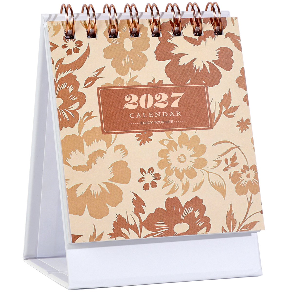 Kleine bureaukalender 2026–2027 – Bureaukalender - Kalender - Loopt van juli 2026 tot december 2027 – Mini-bureaukalender voor 18 maanden – 7.6x12CM - Geschikt voor school, thuis en kantoor - Geel
