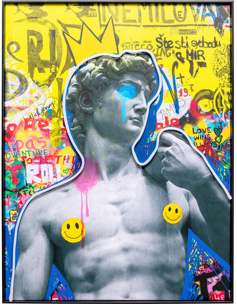 Schilderij LED David graffiti 60x80cm Kare Design