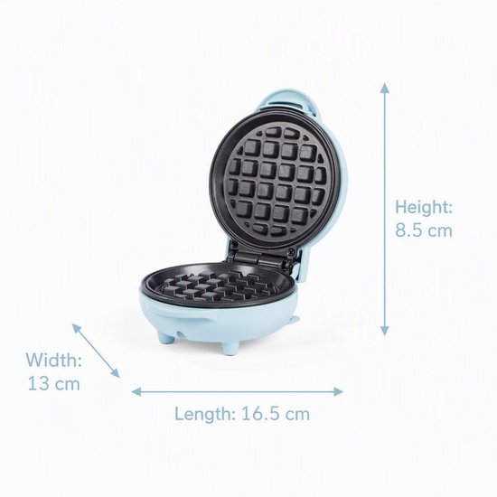 Giles & Posner Mini Wafelijzer - PFAS-vrije antiaanbaklaag van Giles & Posner — afbeelding 2