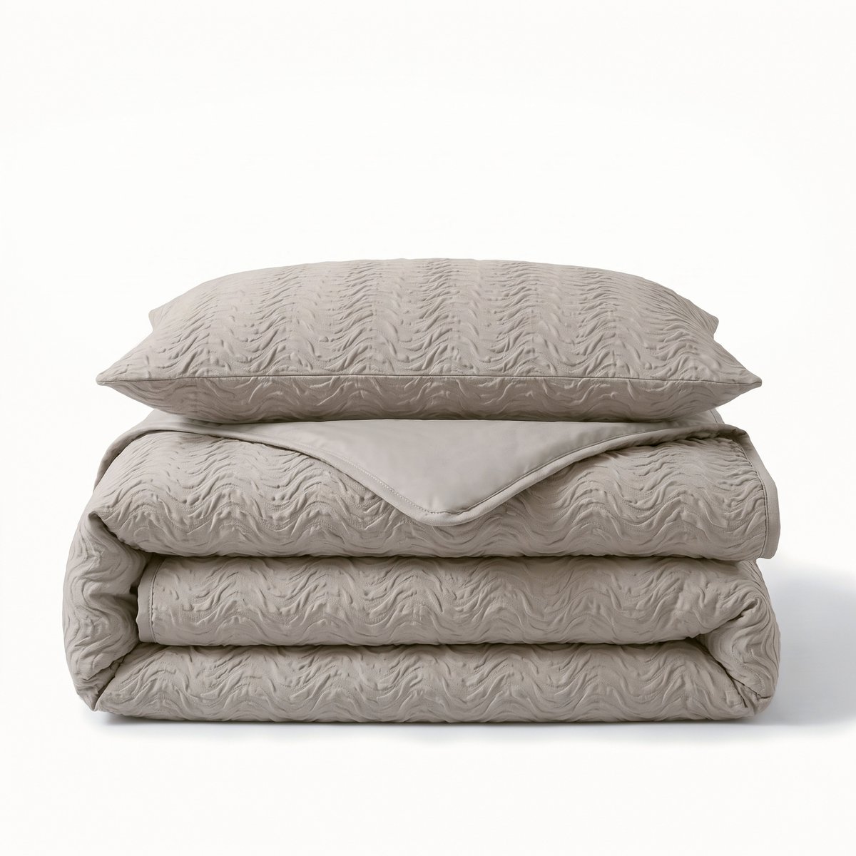 Sleeptime Curve 3D Dekbedovertrek – 140x200/220 cm – Taupe/Grijs