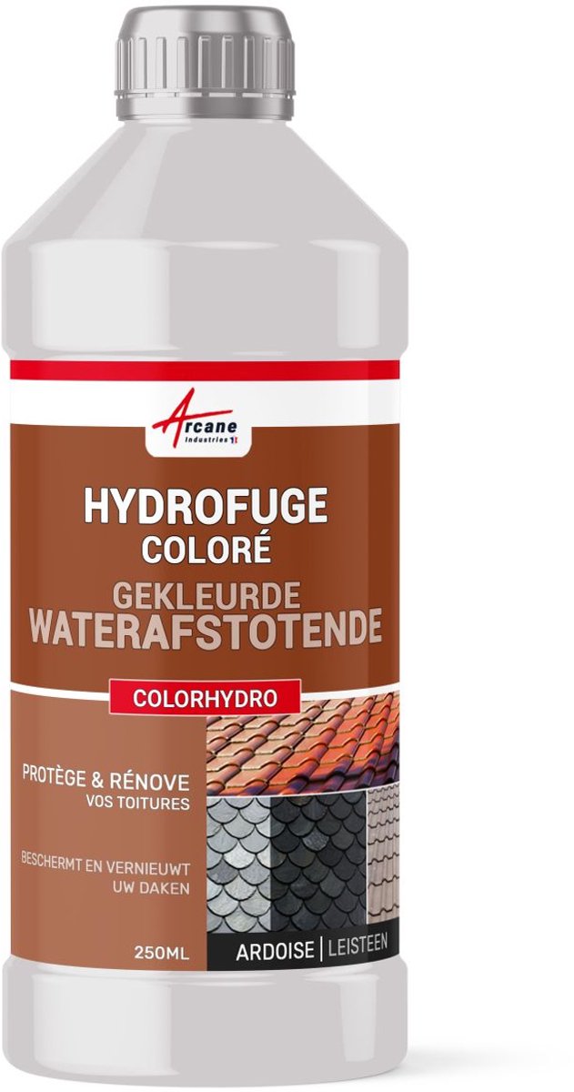 Gekleurde waterafstotende dakimpregneer voor betonnen, cementen dakpannen en leien: COLORHYDRO