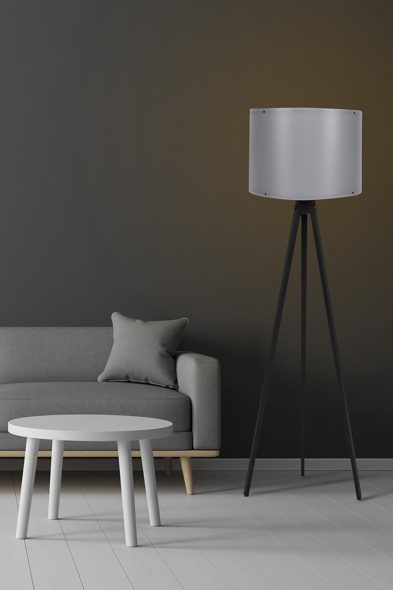 Asir - Vloerlamp - Zwart en grijs - 38 x 38 x 145 cm