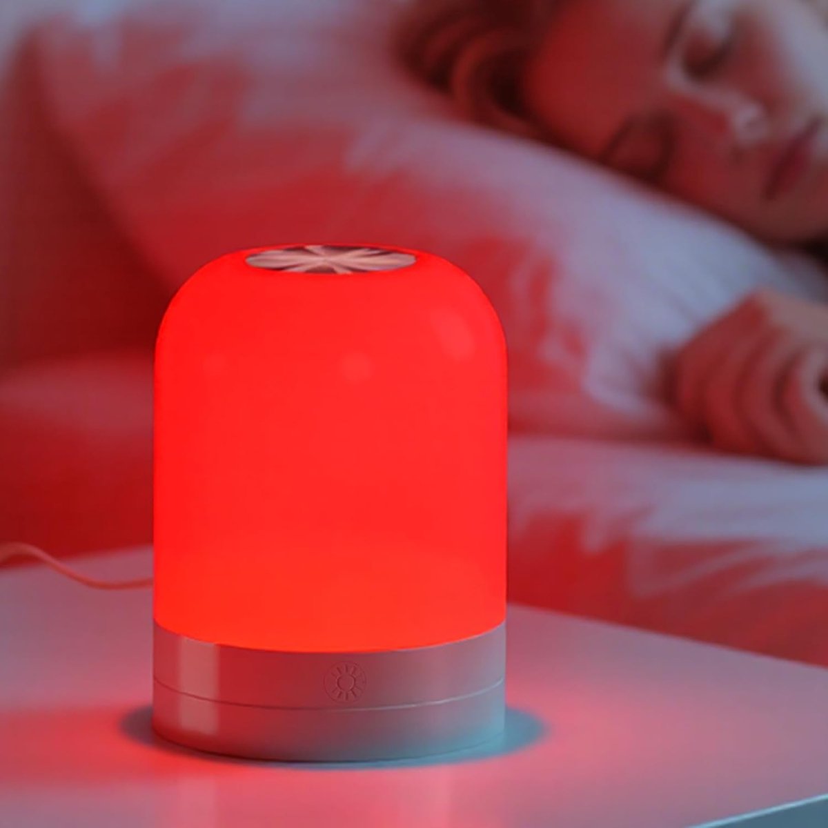 670nm Rood Slaaplampje voor Beter Slapen, Blauwlicht Filterend, Dimbaar Rood Licht Lamp voor Ontspanning, Stressverlichting, Mediteren, Yoga en Reizen