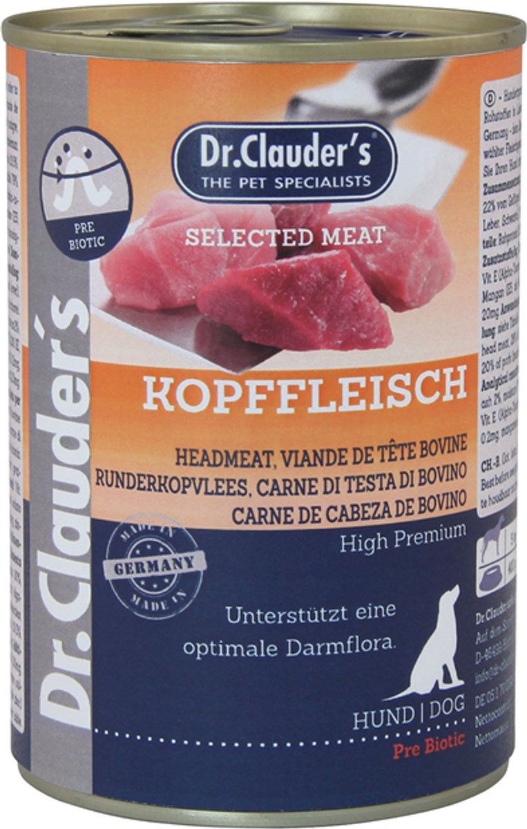 Dr. Clauder's Dr Clauder's Best Choice Hond Geselecteerd Vlees 6x400g - Kopvlees