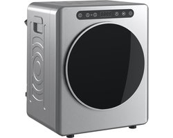 ECTEATOY® Wasdroger 5 kg - Luchtafvoerdroger 1000W - RVS Trommel - Met Timer & Kinderslot - Hoge ‑temperatuur droogprogramma - Zilver